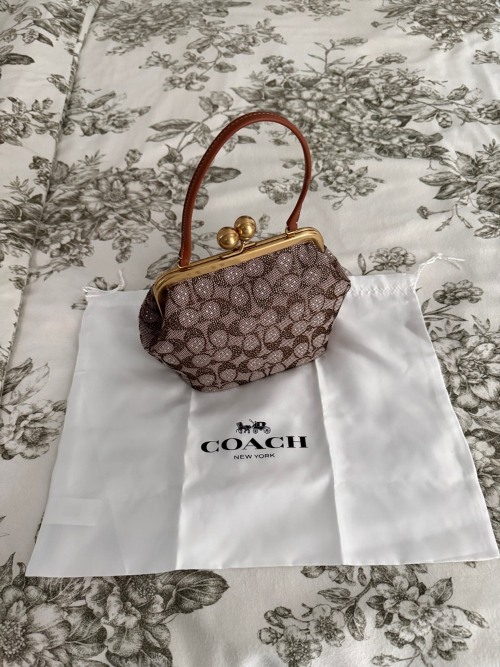 COACH Kisslock Frame Bag 16 small Crystal - Picture 8 of 9